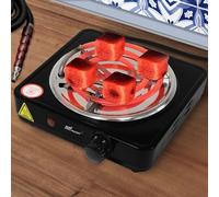 Broil-Master® Allume Charbon - Électrique, 1000 W, Thermostat 5 Positions, Protection Surchauffe, En Noir - Plaque Chauffante Chicha, Narguilé, Charbon Naturel
