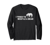 Broken Bone Recovery Bear Wrestle Cast Béquille Humour Survivor Manche Longue