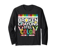 Broken Crayons Still Color Mental Health Awareness Men Women Manche Longue