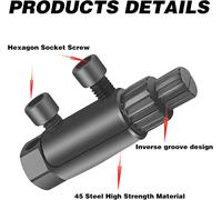Broken Pipe Thread Extractor Broken Valve Thread Extractor Faucet Removal Tool 45 Steel Stripped Screw Wrench Kit for 1/2""/3/4""/1"" Damaged Water Pipe