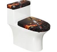 Broken Sword Crown Lot de 2 housses de toilette élastiques extensibles et lavables en forme de U pour salle de bain