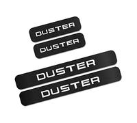 BROLEO 4 Pièces Plaques de Protection de Seuil de Porte de Voiture pour Dacia Duster Logan Sandero, Accessoires de Garniture d'Autocollant de Pédale de Couverture de Seuil de Garde