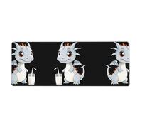 BROLEO A Little Milk Dragon who Steals Milk Printing Tapis de souris extra large antidérapant pour clavier de jeu Version épaisse 30,5 x 80 cm