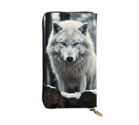 BROLEO A Lone Wolf Portefeuille long en cuir pour filles et femmes à la mode - Durable, élégant et fonctionnel, Noir , Taille unique