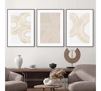 BRoleo Abstrait Beige Blanc Géométrique Ligne Illustrations Toile Peintures Affiche Minimaliste Imprimer Mur Art Photo Pour Salon Décor À La Maison/Sans Cadre