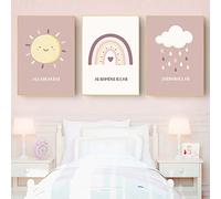 BROLEO Affiche de dessin animé islamique soleil arc-en-ciel nuage toile Art peintures Allah affiches et impressions nordique mur photos bébé chambre décor/pas de cadre