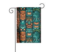 BROLEO Aloha Tiki Impression Mât de drapeau de jardin extérieur Décoration de cour 30,5 x 45,7 cm