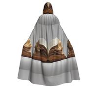 BROLEO An Open Book. Imprimés Halloween Cape à capuche pour adulte sans fermeture éclair, confortable pour les fêtes costumées