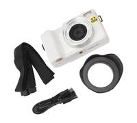 BROLEO Appareil photo numérique 4K de 48 Mpx, zoom 16x, mise au point automatique, écran rabattable de 3 pouces, appareil photo numérique intelligent pour enregistrement à vie (blanc)