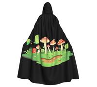 BROLEO Apple Under Mushrooms Impression Halloween Cape à capuche pour homme et femme Vêtements Manteau Jeu de rôle