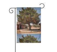 BROLEO Arbre dattier dans le jardin Impression mât de drapeau extérieur cour décoration mode 30,5 x 45,7 cm