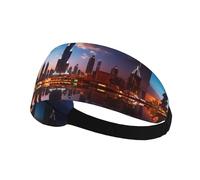 BROLEO Bandeau de sport imprimé Dubaï Sidewinder Tower pour femme, résistant à la transpiration, bandeau élastique d'été