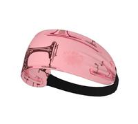 BROLEO Bandeau de sport vintage rose avec impression machine à coudre pour femme, bandeau élastique d'été résistant à la transpiration