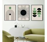BRoleo Boho abstrait géométrique soleil vert Beige milieu du siècle affiche toile peinture mur Art imprimer photo chambre salon décor à la maison/pas de cadre
