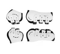 BROLEO BROLEO0xp72ur9qw-11 Lot de 4 guêtres pour cheval avec 2 sangles élastiques et trous d'aération pour saut Blanc 25 x 8,5 x 4,5 cm