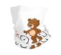 BROLEO Brown Bear Next To The Bicycle Écharpe multifonction respirante absorbant la transpiration pour homme et femme