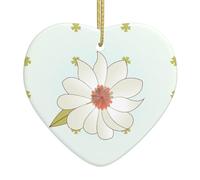 Broleo Camélia en fleurs - Pendentif de Noël en céramique - Décoration d'intérieur - Cadeau de festival