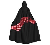 BROLEO Cape à capuche carrée avec dégradé rouge imprimé Halloween pour adultes pour fêtes costumées et événements à thème