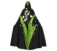BROLEO Cape à capuche Muguet sous la pluie Imprimé Halloween Adulte Vêtements pour hommes et femmes Manteau Jeu de rôle