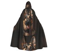 BROLEO Cape à capuche pour adulte avec imprimé berger allemand fidèle pour Halloween, fêtes costumées et événements à thème