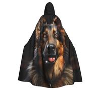 BROLEO Cape à capuche pour adulte avec imprimé berger allemand pour Halloween, fêtes costumées et événements à thème