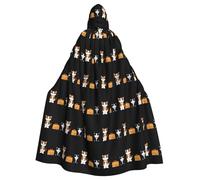 BROLEO Cape à capuche pour adulte avec imprimé chaton qui garde le courrier - Sans fermeture éclair - Confortable pour les fêtes costumées