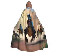BROLEO Cape à capuche pour adulte avec imprimé dinosaure en cours d'exécution pour fêtes costumées et événements à thème