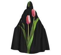 BROLEO Cape à capuche pour adulte avec imprimé feuilles vertes pour fêtes costumées et événements à thème
