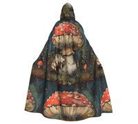 BROLEO Cape à capuche pour adulte avec imprimé petite coccinelle sous champignon pour fêtes costumées et événements à thème