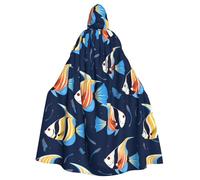 BROLEO Cape à capuche pour adulte avec imprimé poisson d'ange pour aquarium sans fermeture éclair, confortable pour les fêtes costumées