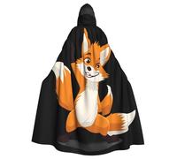 BROLEO Cape à capuche pour adulte avec imprimé renard rock and roll pour Halloween, fêtes costumées et événements à thème
