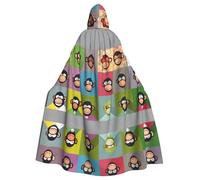 BROLEO Cape à capuche pour adulte avec imprimé singe mignon pour homme et femme