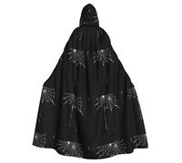 BROLEO Cape à capuche pour adulte avec imprimé toile d'araignée et chauves-souris, sans fermeture éclair, confortable pour les fêtes costumées