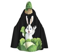 BROLEO Cape à capuche pour adulte avec motif ange, lapin, sans fermeture éclair, confortable pour les fêtes costumées