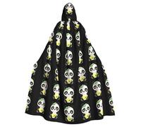 BROLEO Cape à capuche pour adulte motif panda citron pour Halloween, fêtes costumées et événements à thème