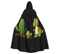 BROLEO Cape à capuche pour adulte Motif petit dinosaure à côté du cactus pour fêtes costumées et événements à thème