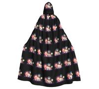 BROLEO Cape à capuche pour adulte « People reveling under the fireworks » pour Halloween, fêtes costumées et événements à thème