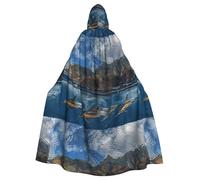 BROLEO Cape à capuche pour homme et femme avec impression de jeux sous-marins pour Halloween