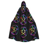 BROLEO Cape à capuche pour homme et femme avec impression étoile à cinq branches pour Halloween