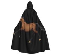 BROLEO Cape à capuche pour homme et femme Motif cheval de guerre au galop Halloween