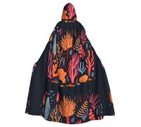 BROLEO Cape à capuche pour homme et femme Motif herbe d'arbre sous-marin Halloween