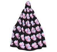 BROLEO Cape à capuche pour homme et femme Motif nuages de barbe à papa Rose