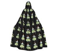 BROLEO Cape à capuche pour petite fille dansant dans une poire avec imprimé floral pour Halloween, sans fermeture éclair, confortable pour les fêtes costumées