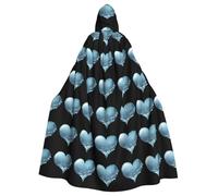 BROLEO Cape à capuche sans fermeture éclair pour adulte Motif bulles de glace et cœurs