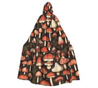 BROLEO Cape à capuche vintage avec imprimé champignons comestibles pour Halloween, sans fermeture éclair, confortable pour les fêtes costumées