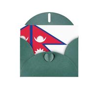 BROLEO Carte de vœux avec drapeau du Népal Vert foncé Parfait pour la Saint-Valentin, un anniversaire de mariage et des invitations de fête
