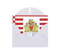 BROLEO Carte de vœux blanche avec drapeau du Sénat de Brême - Parfaite pour la Saint-Valentin, un anniversaire de mariage et des invitations de fête