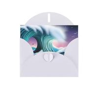 BROLEO Carte de vœux blanche avec image de tsunami pour Noël, anniversaire d'enfant, Saint-Valentin et invitation à une fête