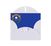 BROLEO Carte de vœux blanche avec image du drapeau de l'État du Nevada pour Noël, anniversaire d'enfant, Saint-Valentin et invitation à une fête