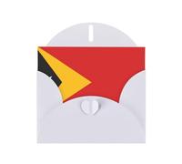BROLEO Carte de vœux blanche avec motif drapeau du Timor-Leste - Parfaite pour la Saint-Valentin, un anniversaire de mariage et des invitations de fête
